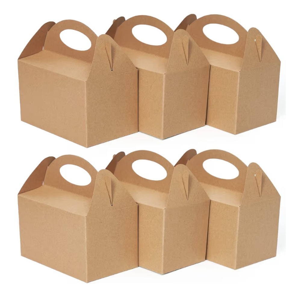 Kraft Brown Party Favor Boxes with Handles